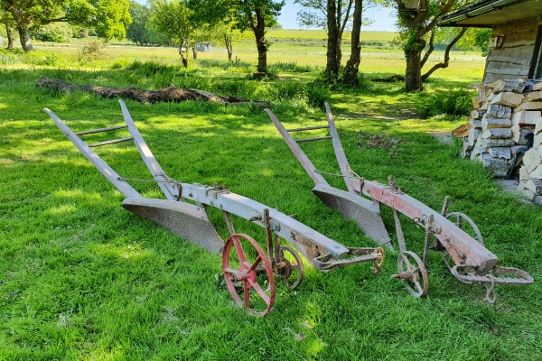 Two ploughs sitting at Little lake